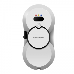 Liectroux HCR-10 Window Cleaning Robot with Ultrasonic Water Spraying, AI Routing,Dual-disk Simulated Twisting and Mopping,6.8cm Compact Body,Brushless Motor,30ml Water Tank,UPS Power-off Protection,200kgf Safety Rope