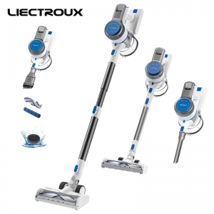Liectroux i7 Cordless Lightweight Stick Vacuum Cleaner, 250W Brushless Motor for 22Kpa Ultra Powerful Suction, LED Headlight & Display, Detachable Battery, Telescopic Pole,Handheld Vacuum for Carpet, Hard Floor & Pet Hair